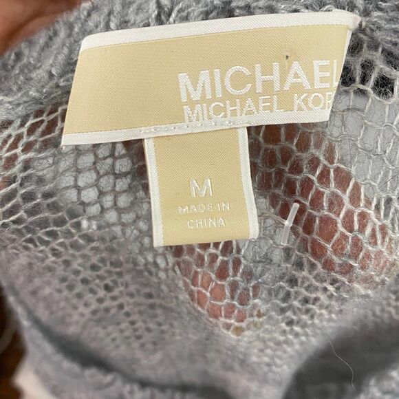Michael Kors Sequins Gray Alpaca Wool Blend Sweater Size Medium - Picture 5 of 10